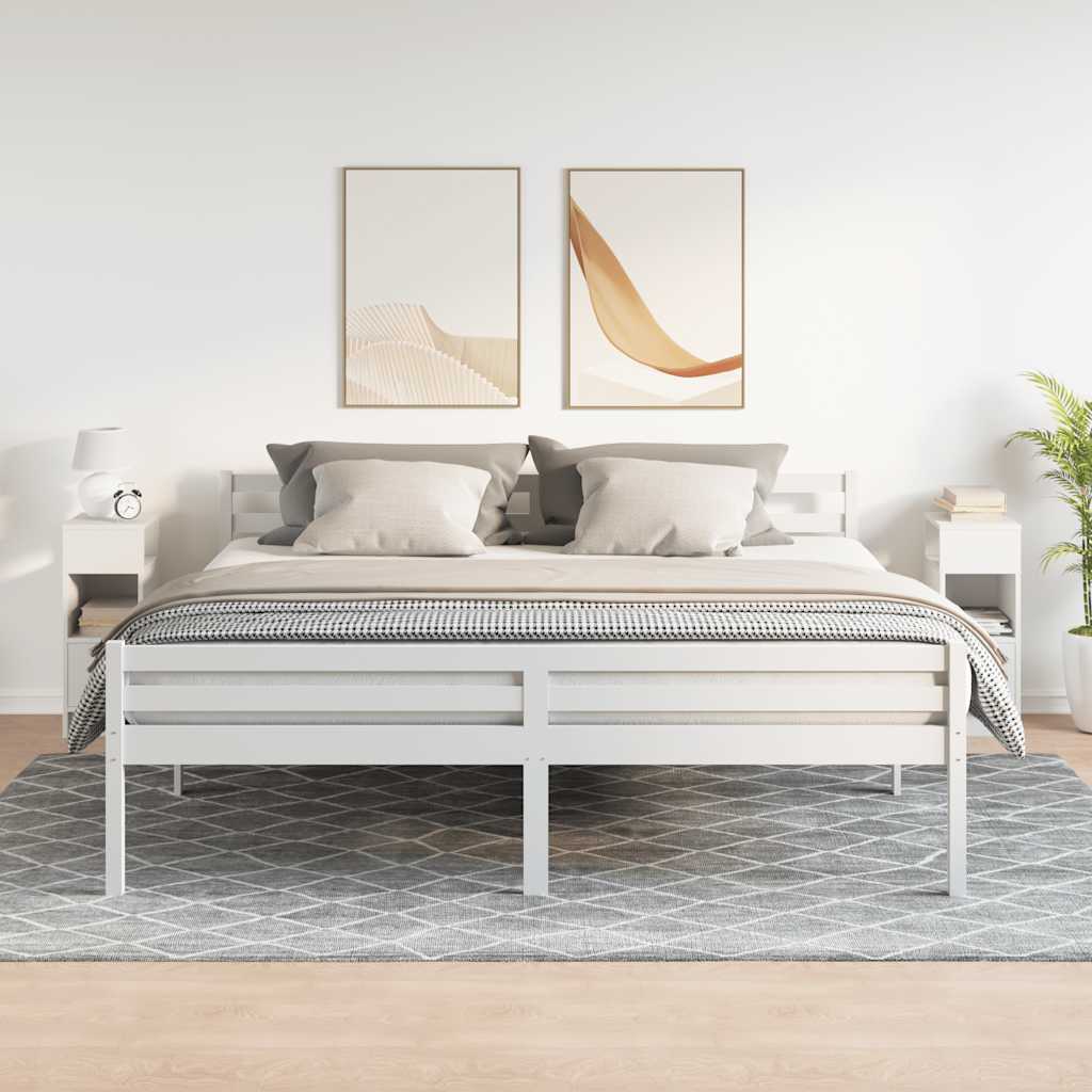 sengeborde 2 stk. med skuffe 25x31x66 cm hvid