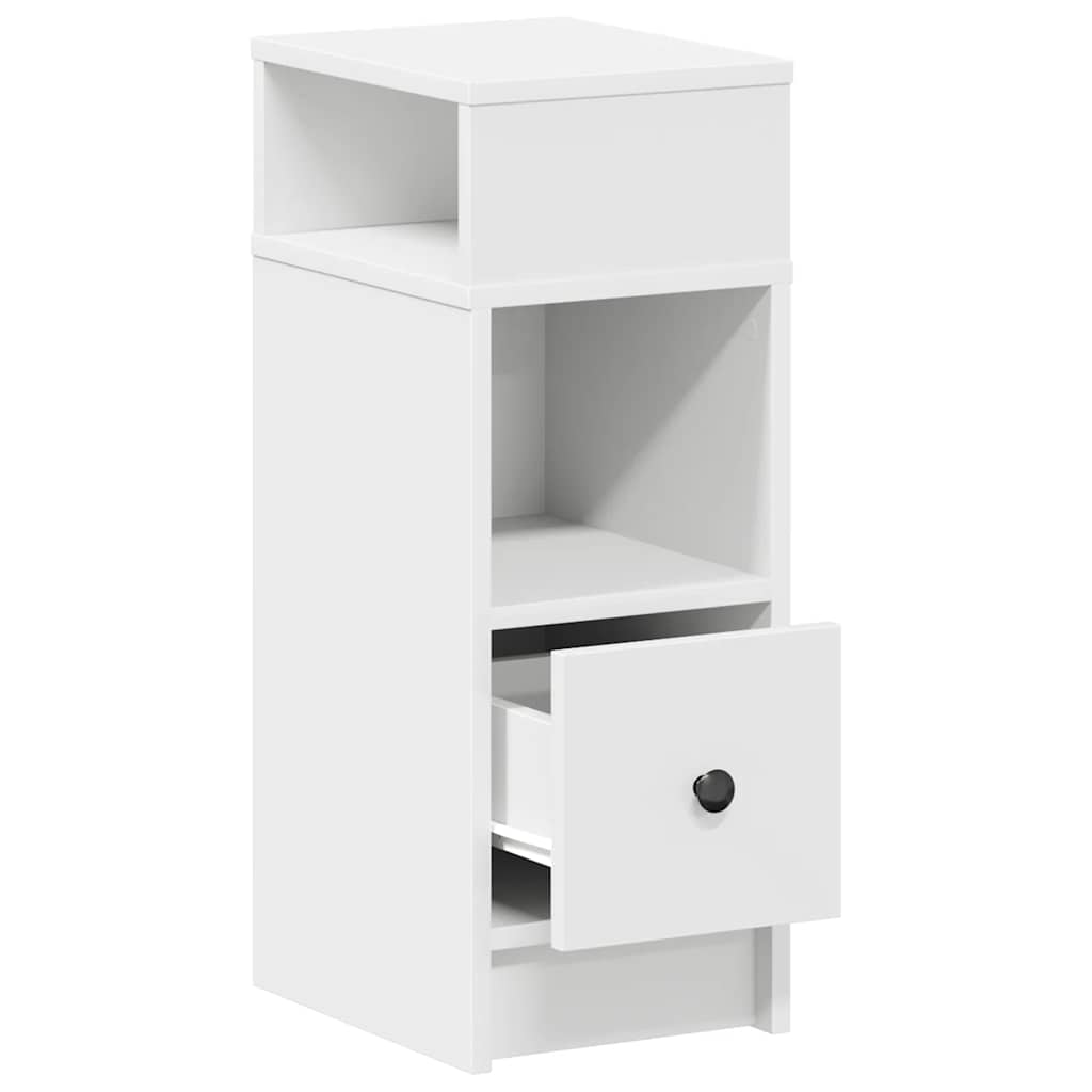 sengeborde 2 stk. med skuffe 25x31x66 cm hvid