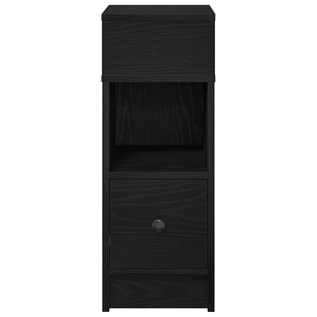 sengebord med skuffe 25x31x66 cm sort