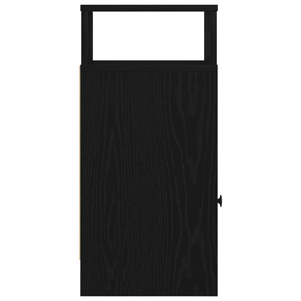 sengebord med skuffe 25x31x66 cm sort