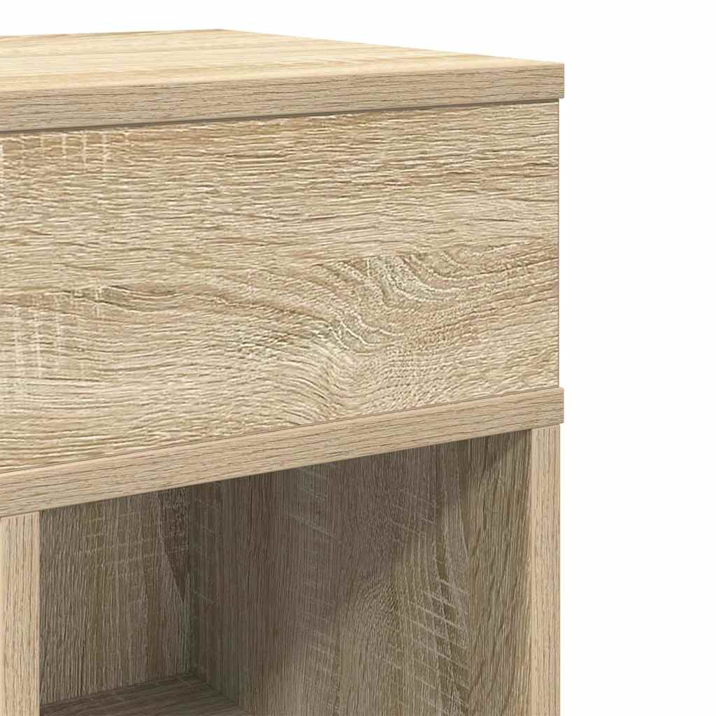 sengebord med skuffe 25x31x66 cm sonoma-eg