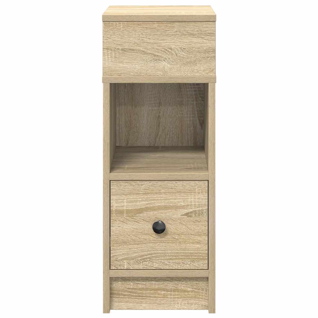 sengeborde 2 stk. med skuffe 25x31x66 cm sonoma-eg
