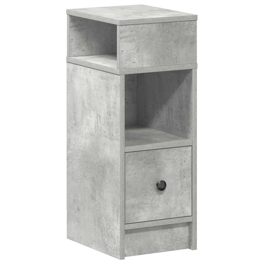 sengebord med skuffe 25x31x66 cm betongrå
