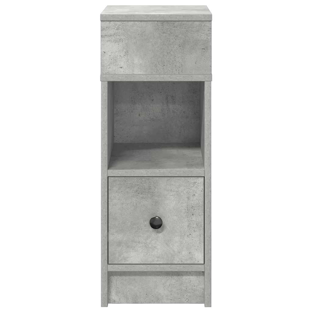 sengebord med skuffe 25x31x66 cm betongrå