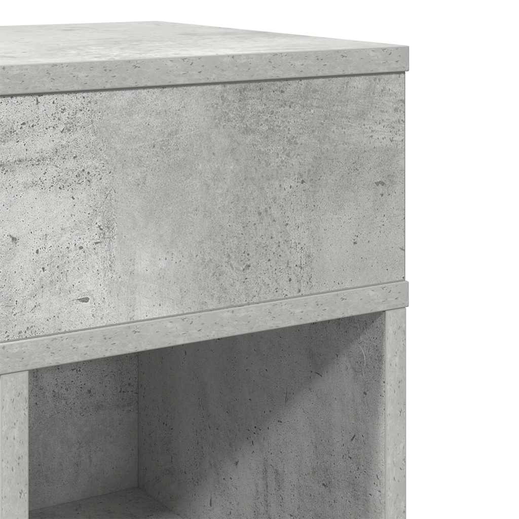 sengebord med skuffe 25x31x66 cm betongrå