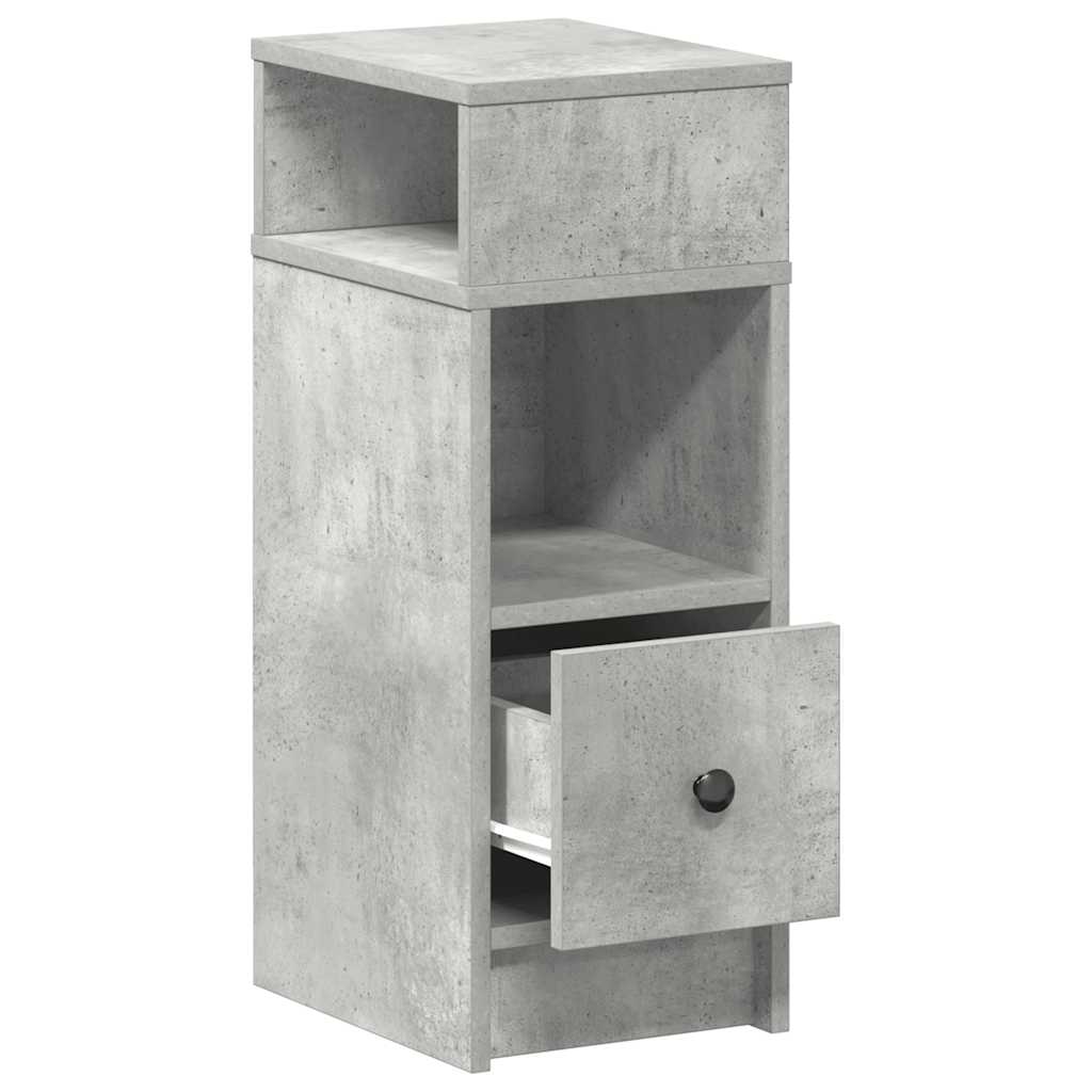 sengeborde 2 stk. med skuffe 25x31x66 cm betongrå