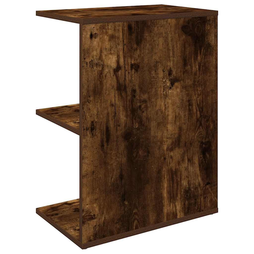 sengebord 46,5x29x61 cm konstrueret træ røget egetræsfarve