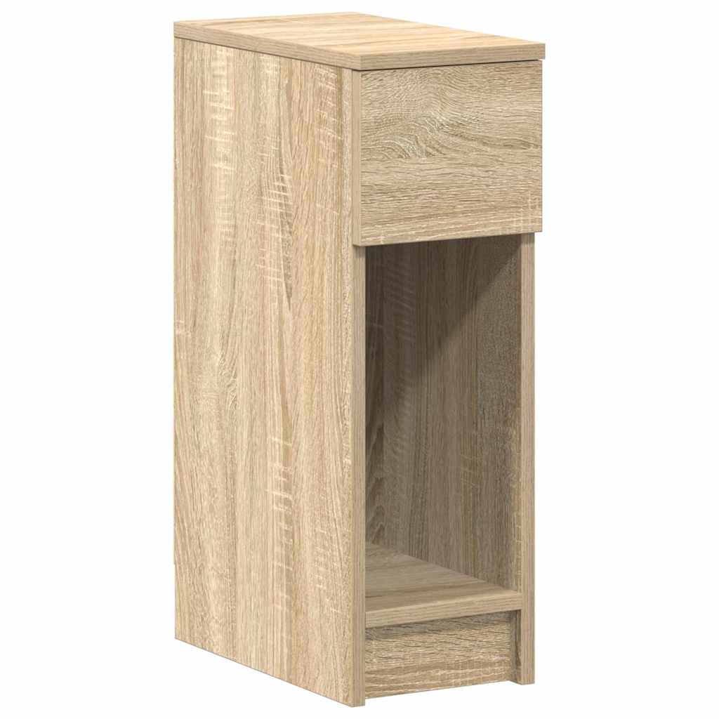 sengebord med skuffe 20x36x60 cm sonoma-eg