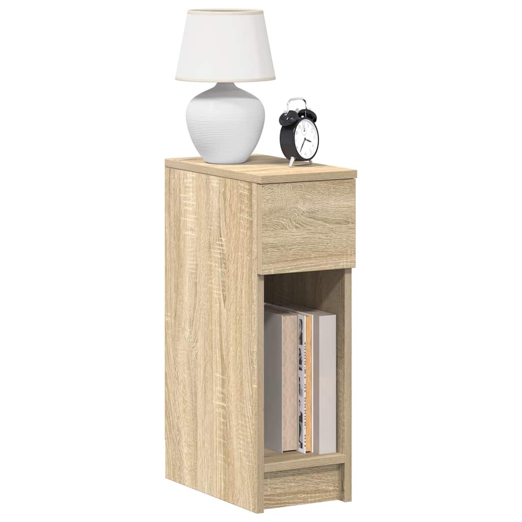 sengebord med skuffe 20x36x60 cm sonoma-eg