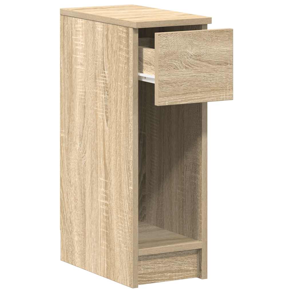 sengeborde med skuffe 2 stk. 20x36x60 cm sonoma-eg