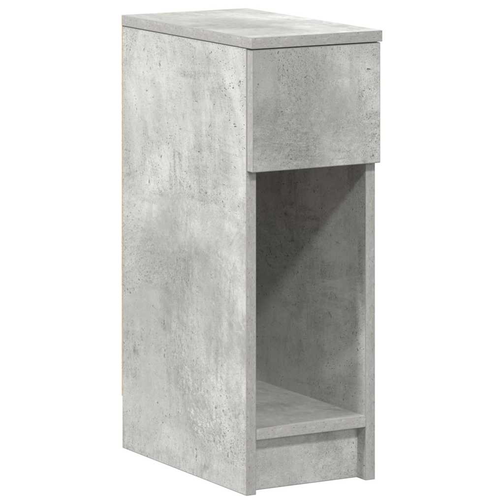 sengeborde med skuffe 2 stk. 20x36x60 cm betongrå