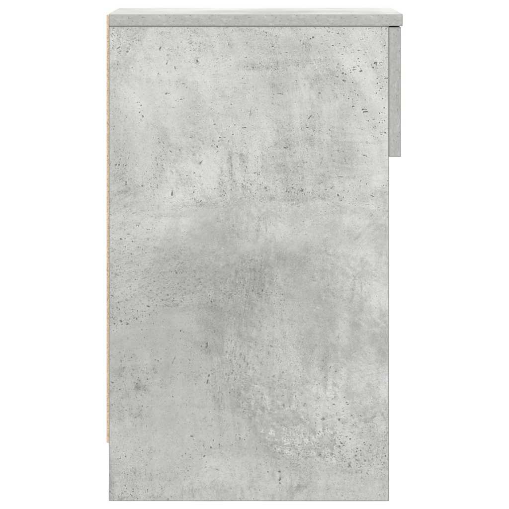sengeborde med skuffe 2 stk. 20x36x60 cm betongrå