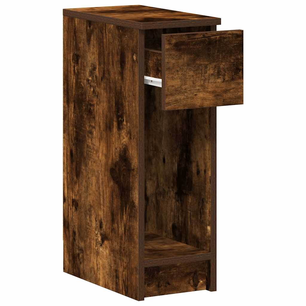 sengeborde med skuffe 2 stk. 20x36x60 cm røget egetræsfarve