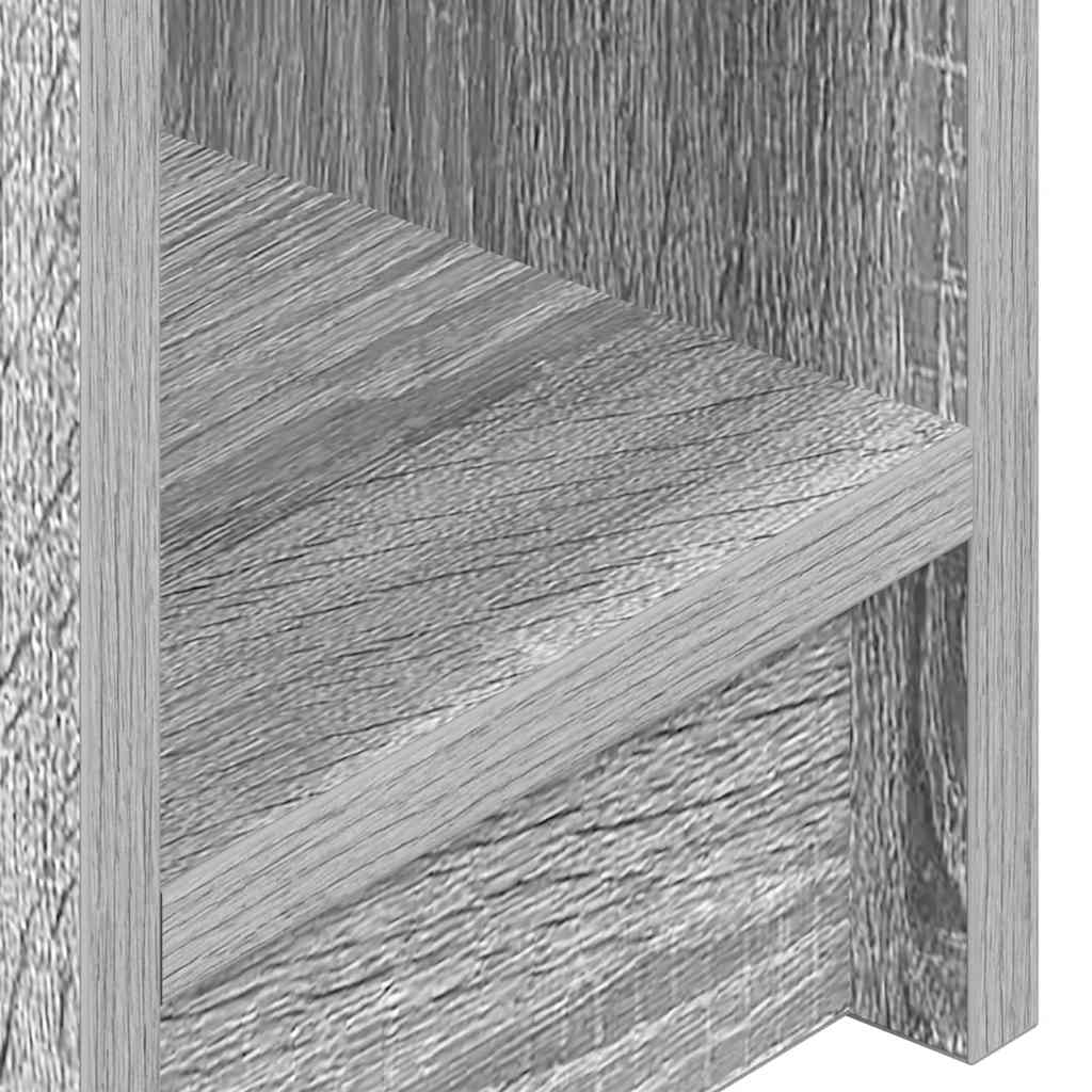 sengeborde med skuffe 2 stk. 20x36x60 cm grå sonoma-eg