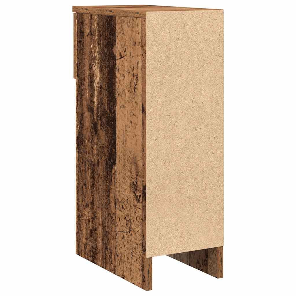 sengebord med skuffe 20x36x60 cm antikt træ