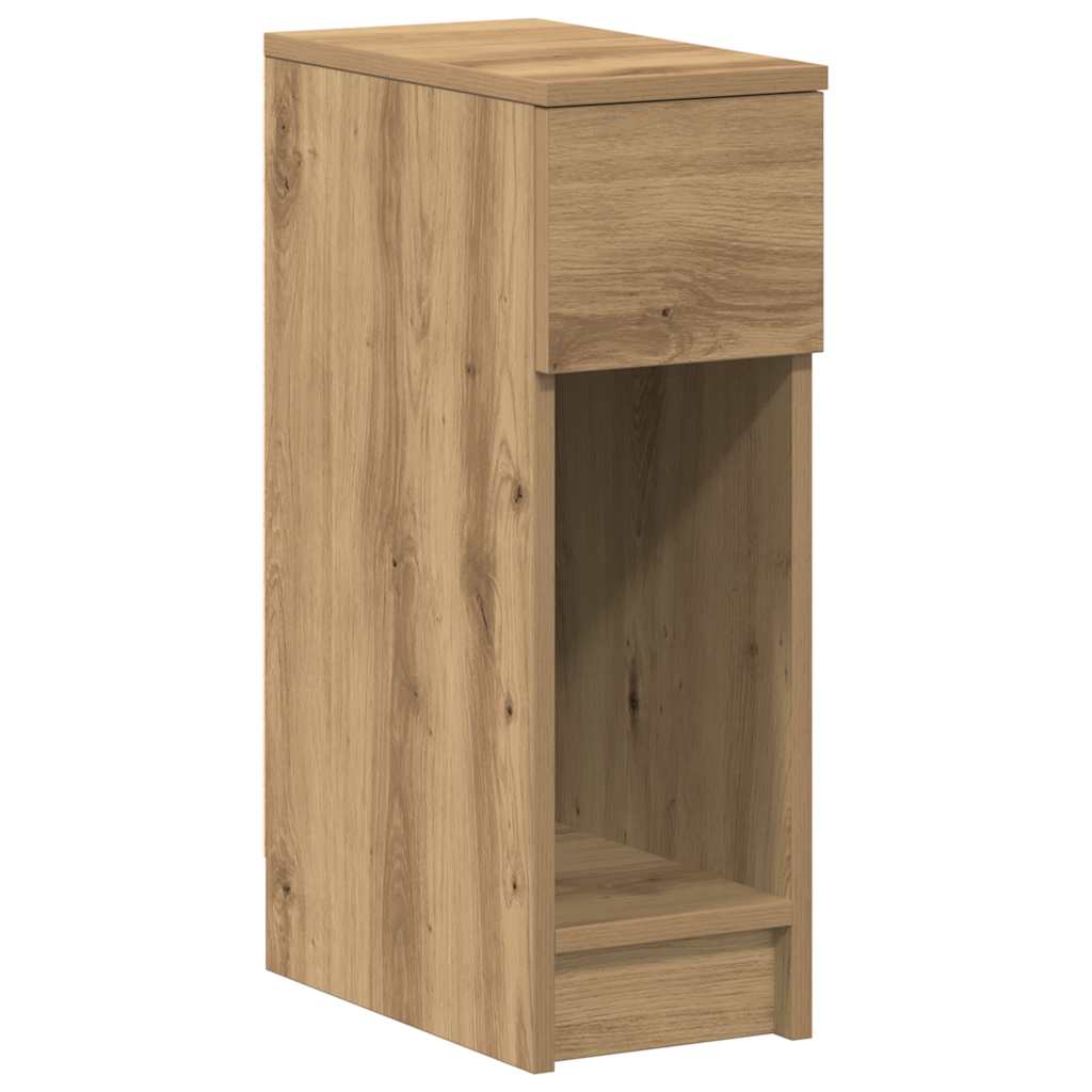 sengeborde med skuffe 2 stk. 20x36x60 cm egetræsfarve