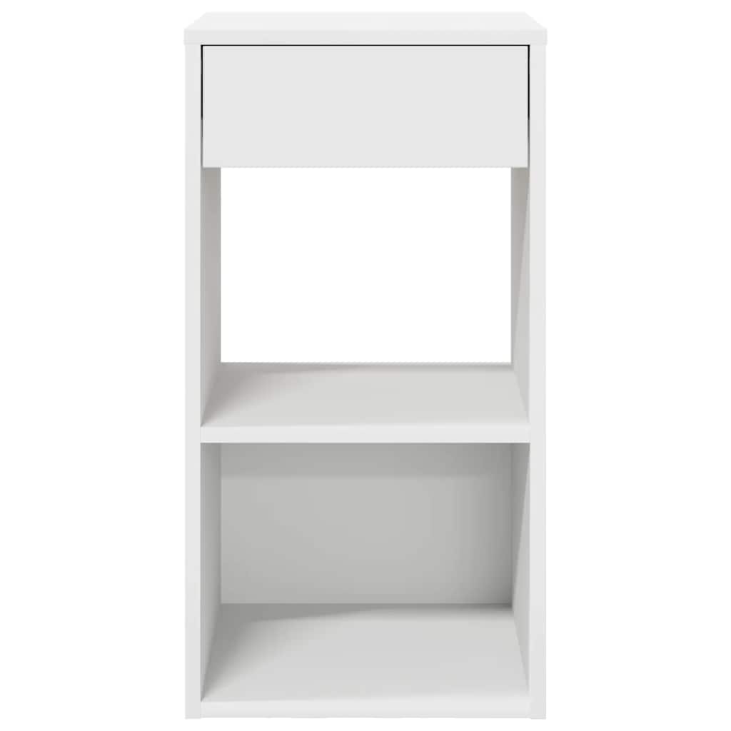sengeborde med skuffe 2 stk. 35x34x66,5 cm hvid