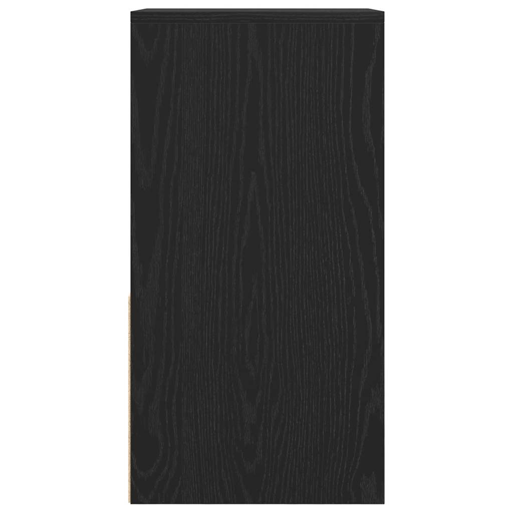 sengeborde med skuffe 2 stk. 35x34x66,5 cm sort-eg
