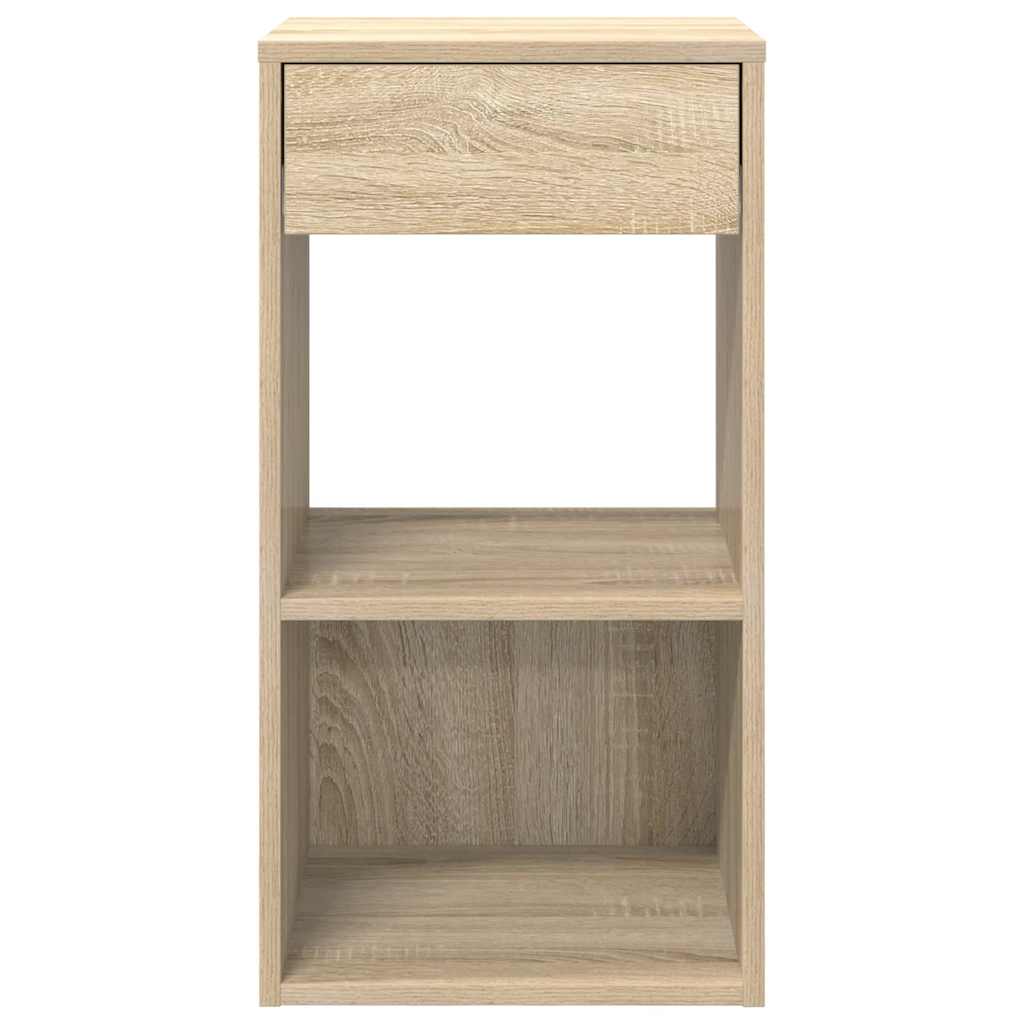 sengeborde med skuffe 2 stk. 35x34x66,5 cm sonoma-eg