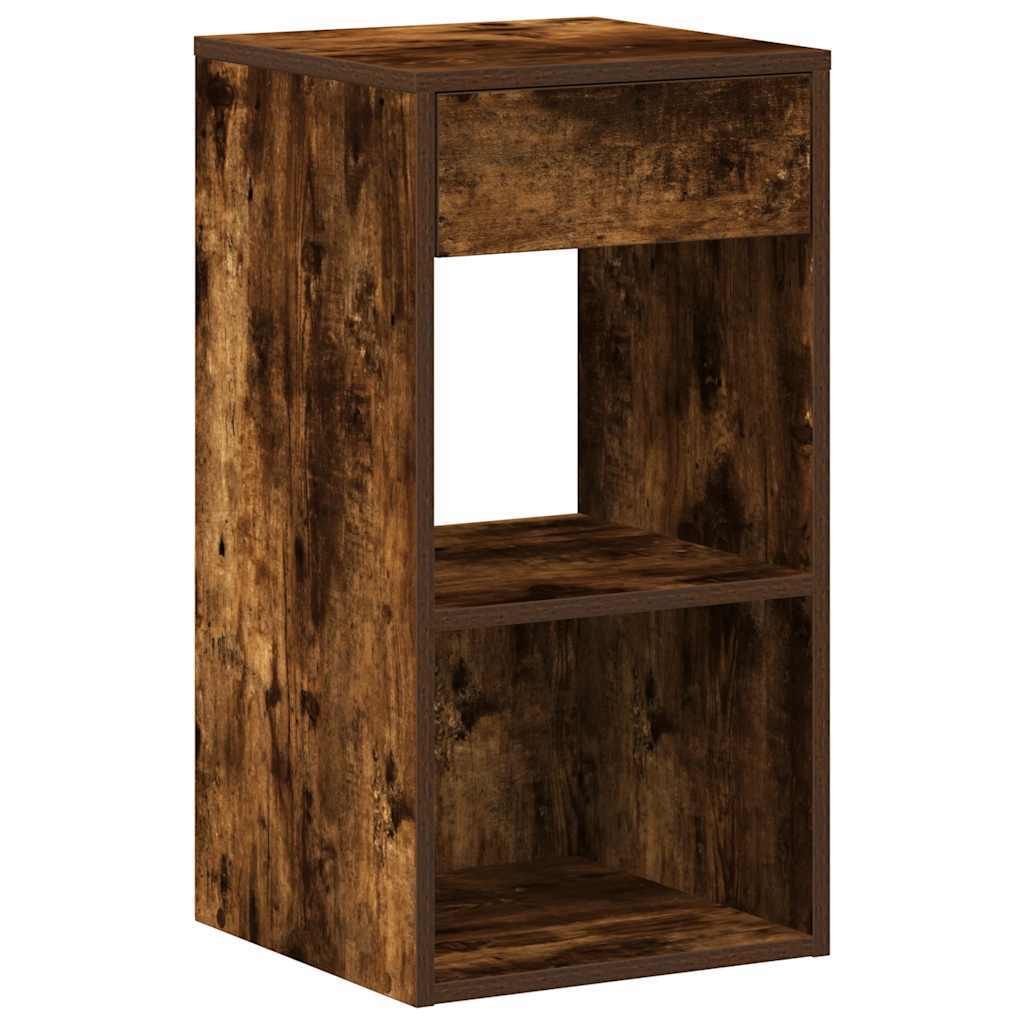 sengebord med skuffe 35x34x66,5 cm røget egetræsfarve