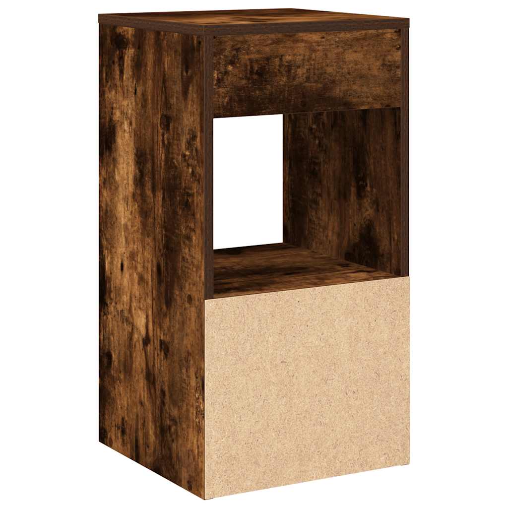 sengebord med skuffe 35x34x66,5 cm røget egetræsfarve