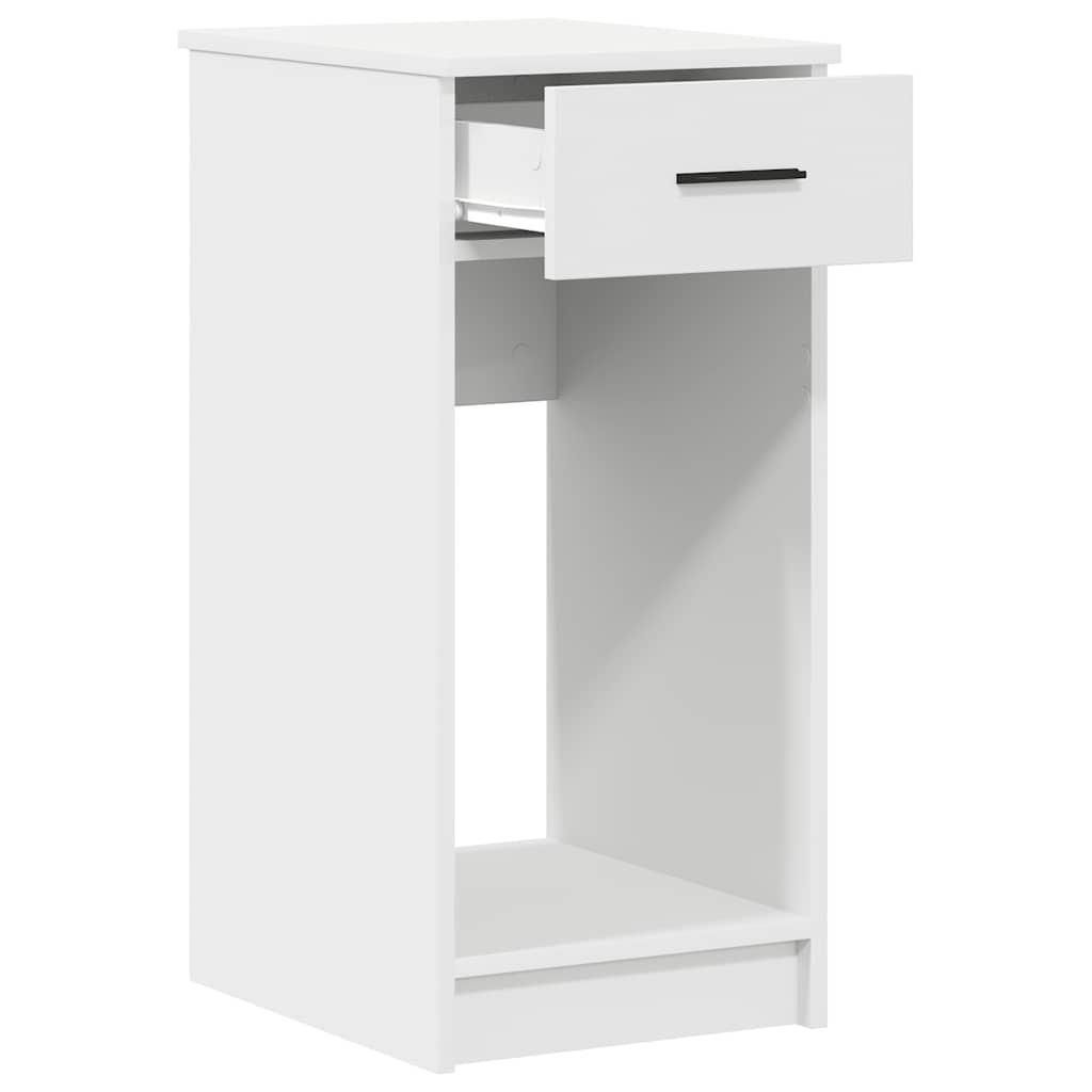 computertårnstativ med skuffe 35x45x77 cm hvid