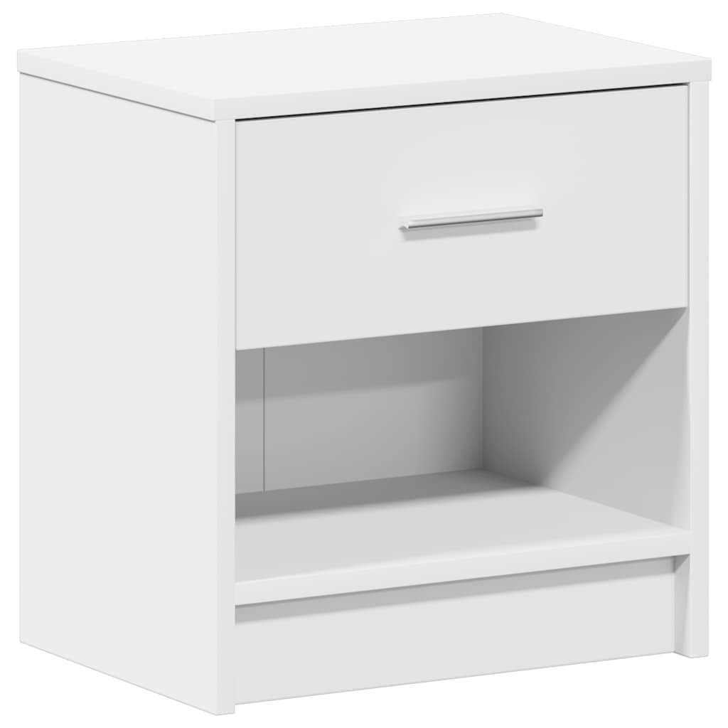 sengebord med skuffe 39x28x41 cm hvid