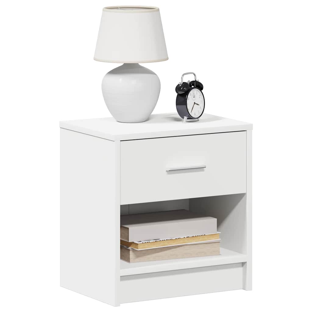 sengebord med skuffe 39x28x41 cm hvid