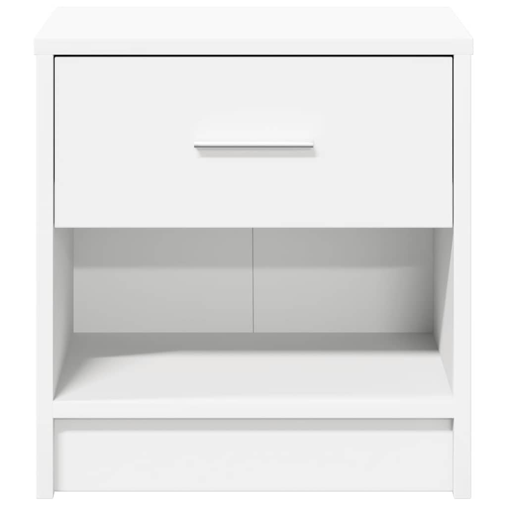 sengebord med skuffe 39x28x41 cm hvid