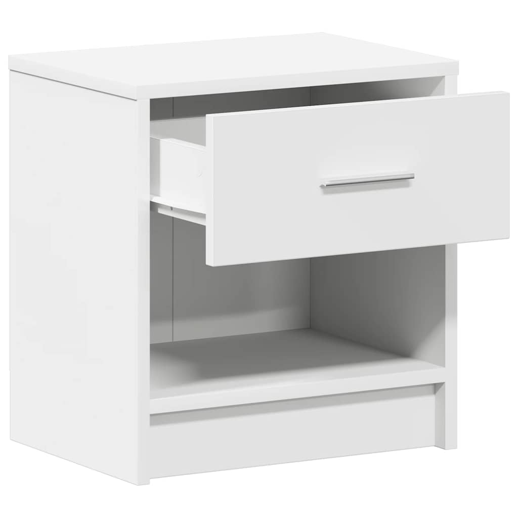 sengebord med skuffe 39x28x41 cm hvid