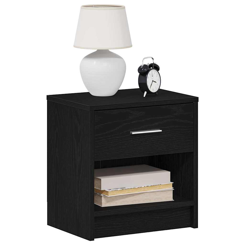 sengeborde 2 stk. med skuffe 39x28x41 cm sort