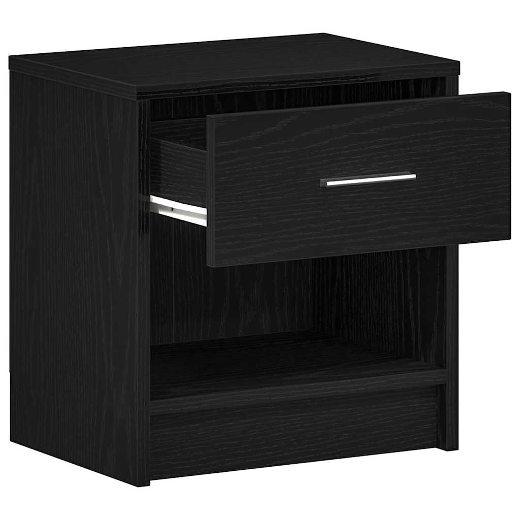 sengeborde 2 stk. med skuffe 39x28x41 cm sort