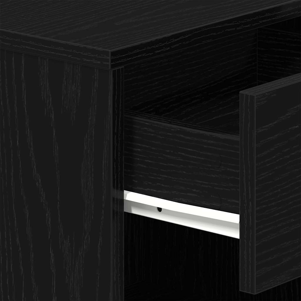 sengeborde 2 stk. med skuffe 39x28x41 cm sort