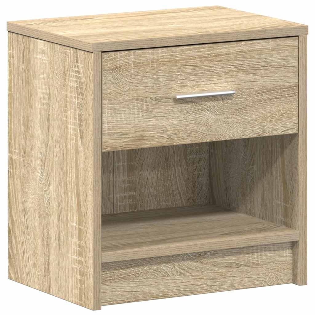 sengebord med skuffe 39x28x41 cm sonoma-eg