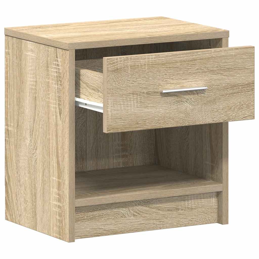 sengebord med skuffe 39x28x41 cm sonoma-eg
