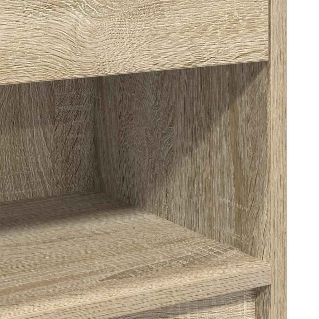 sengebord med skuffe 39x28x41 cm sonoma-eg