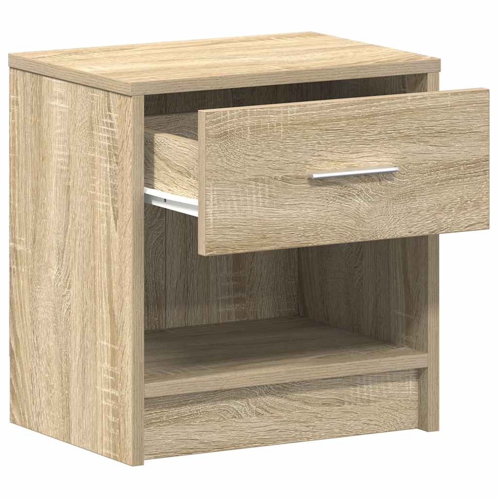 sengeborde 2 stk. med skuffe 39x28x41 cm sonoma-eg