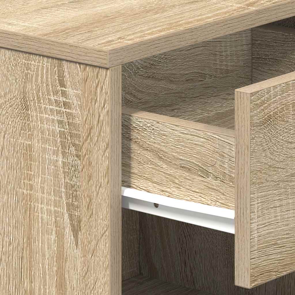 sengeborde 2 stk. med skuffe 39x28x41 cm sonoma-eg