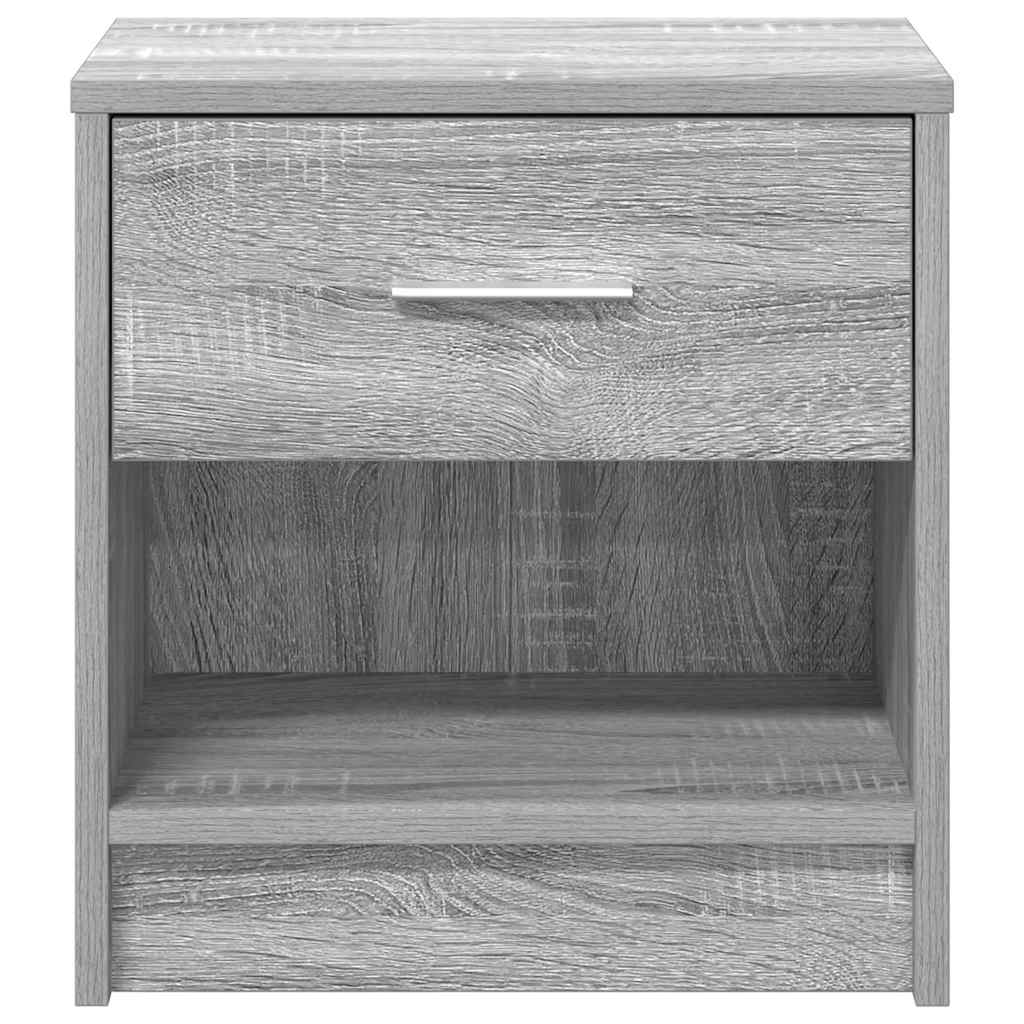 sengebord med skuffe 39x28x41 cm grå sonoma-eg