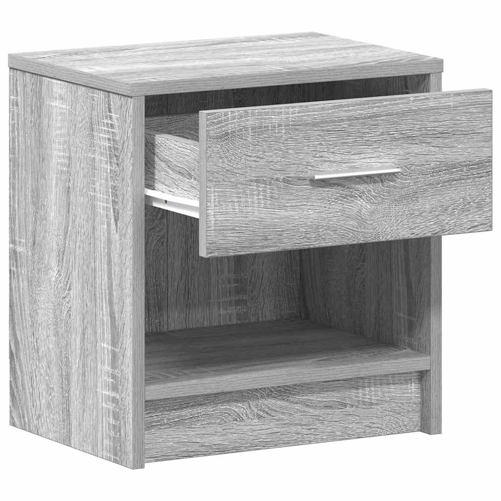 sengebord med skuffe 39x28x41 cm grå sonoma-eg
