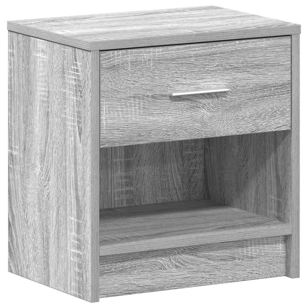 sengebord med skuffe 39x28x41 cm grå sonoma-eg