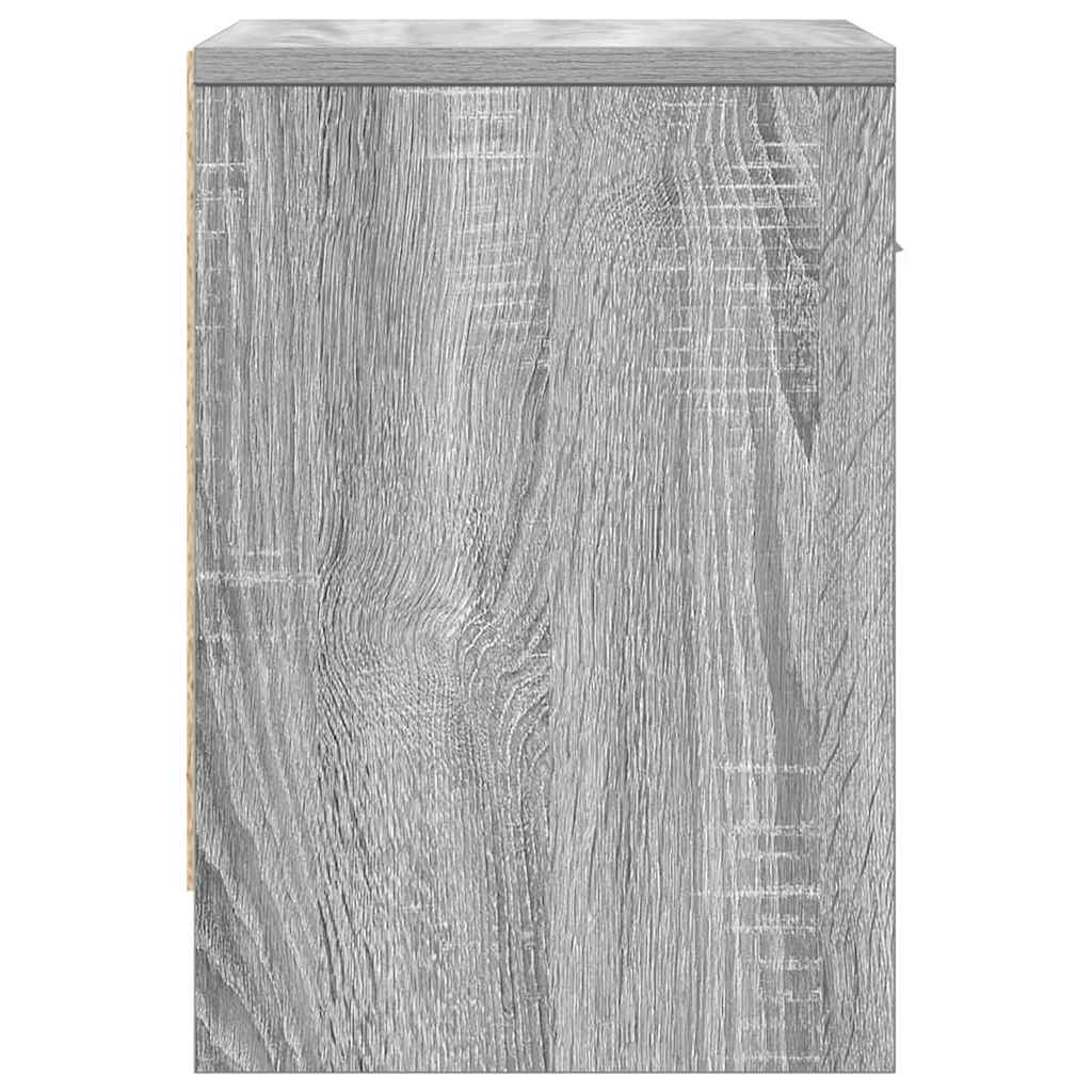 sengebord med skuffe 39x28x41 cm grå sonoma-eg