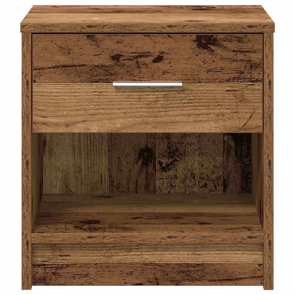sengebord med skuffe 39x28x41 cm antikt træ