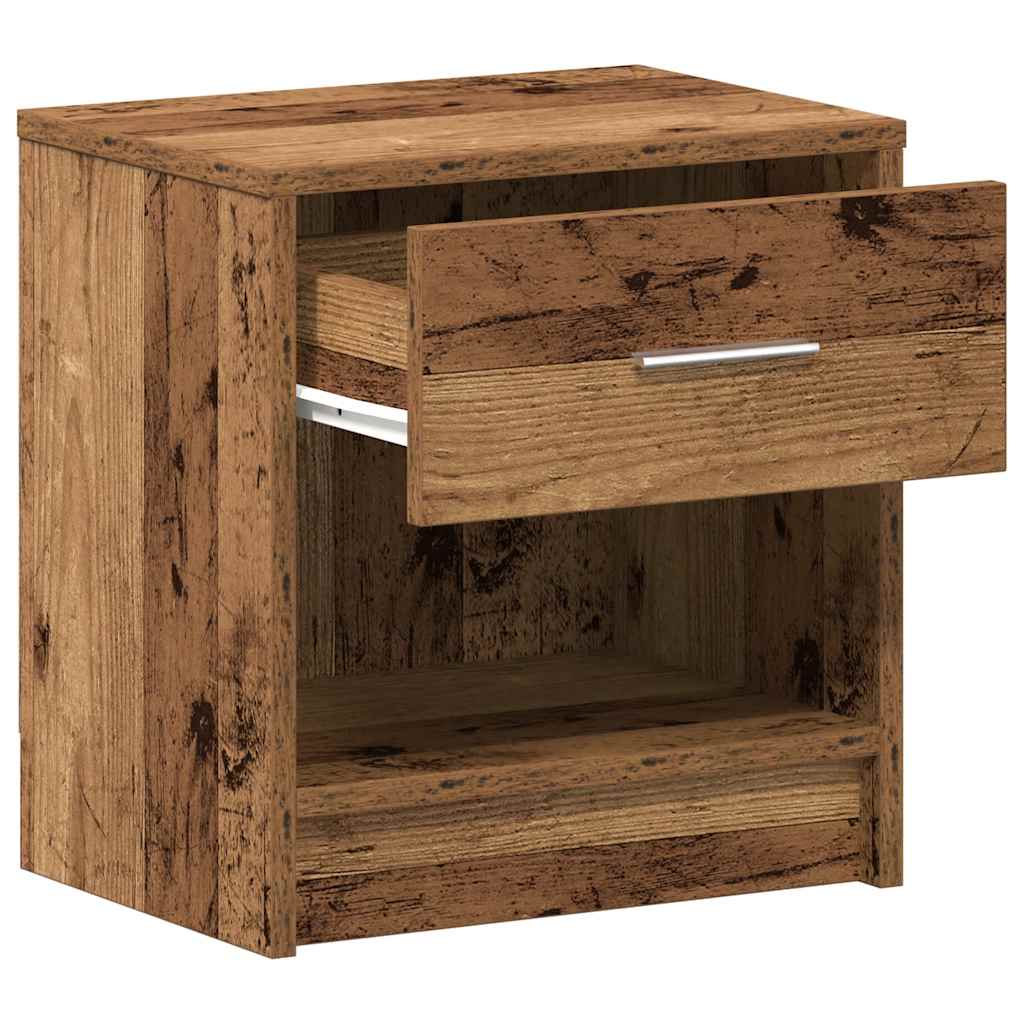 sengebord med skuffe 39x28x41 cm antikt træ
