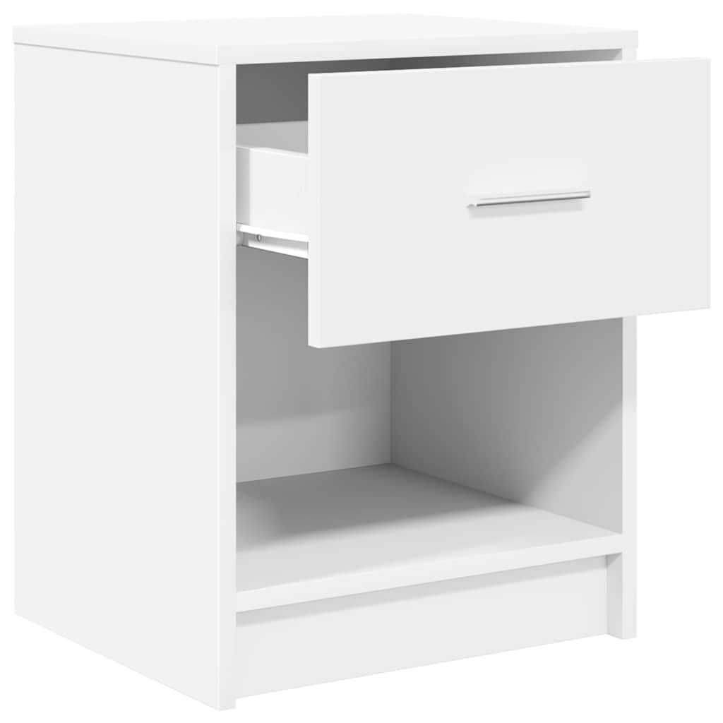 sengebord med skuffe 40x34x50 cm hvid