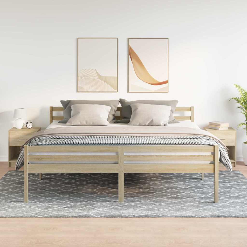 sengeborde 2 stk. med skuffe 40x34x50 cm sonoma-eg