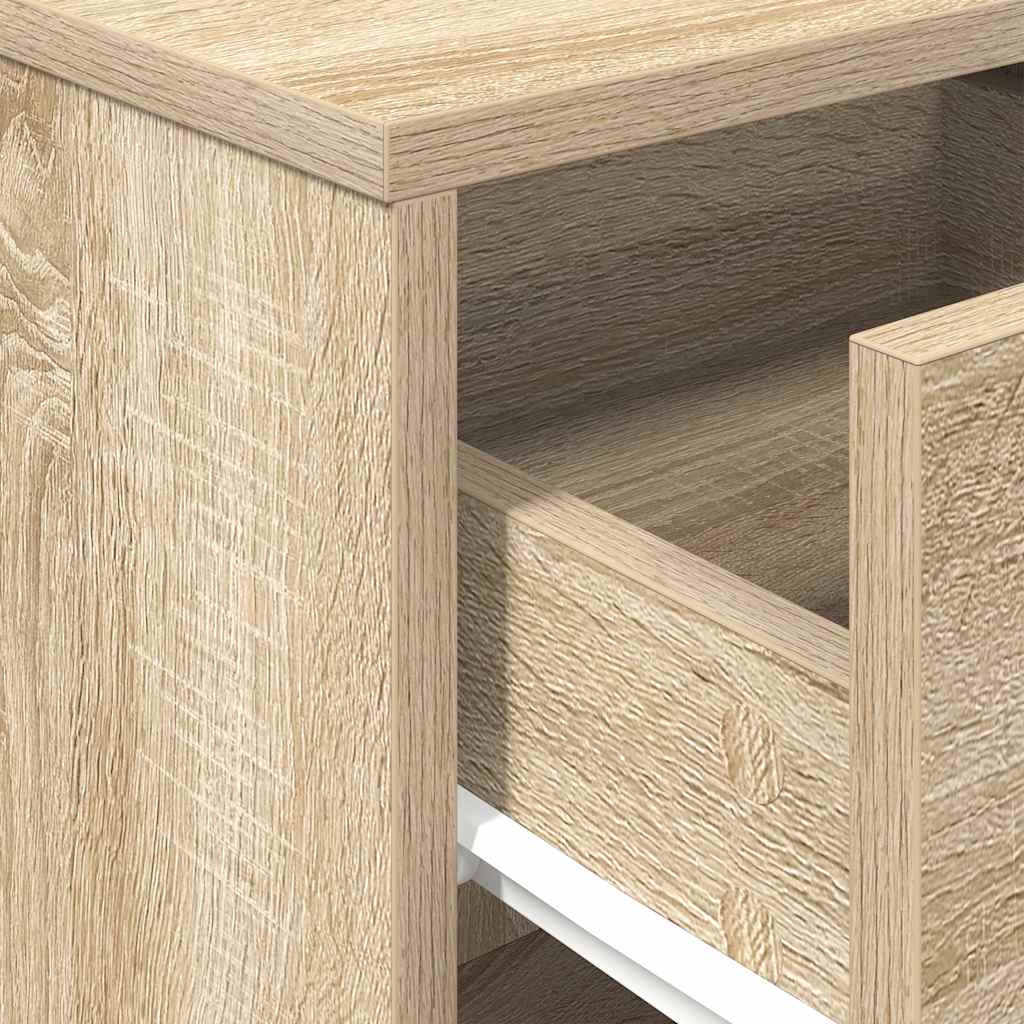 sengeborde 2 stk. med skuffe 40x34x50 cm sonoma-eg