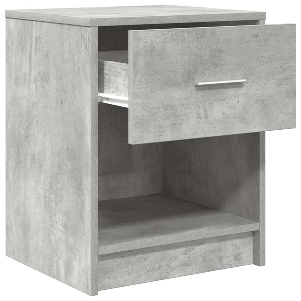 sengeborde 2 stk. med skuffe 40x34x50 cm betongrå