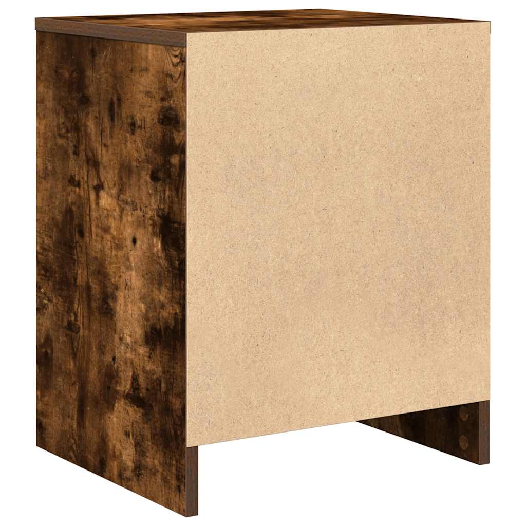 sengebord med skuffe 40x34x50 cm røget egetræsfarve