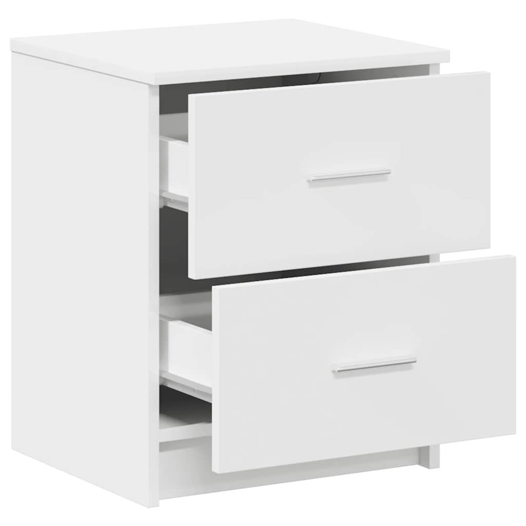 sengebord med 2 skuffer 40x36x50 cm hvid